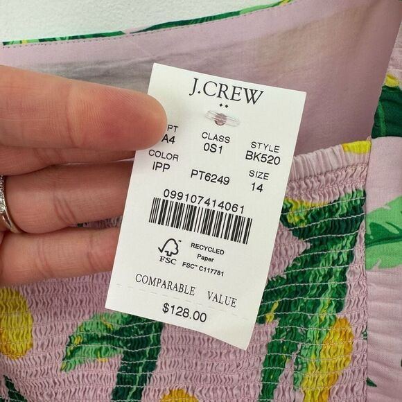 J. Crew Factory Women’s Plus Size Pink Lemon Novelty Printed Sleeveless Midi Dre - Picture 5 of 15